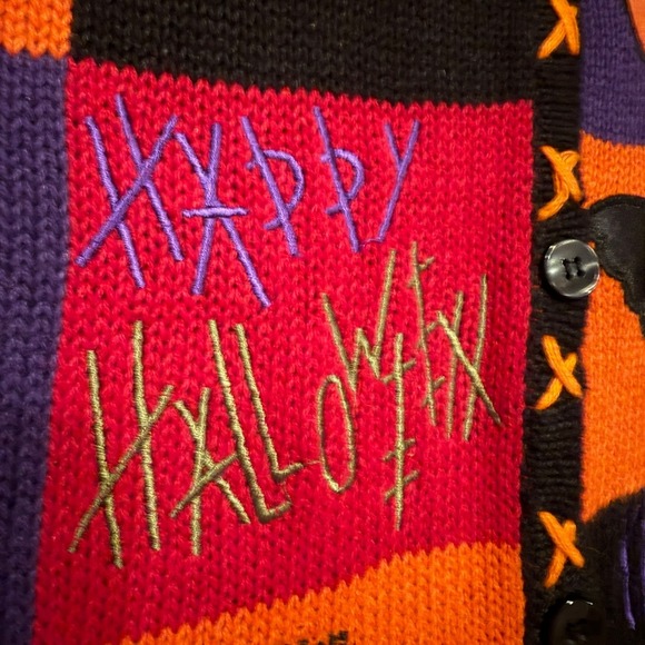 Bobbie Brooks Halloween Patchwork Knit Vest Women's M‎ Ramie Cotton - Picture 8 of 11